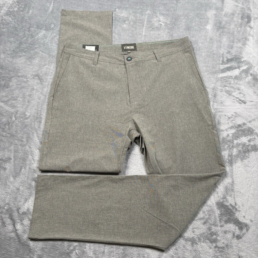 Linksoul Pants Mens 35x31 Dark Grey Performance Golf Boardwalker NWT